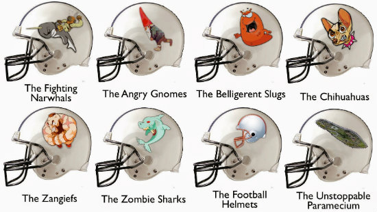 football team names and logos