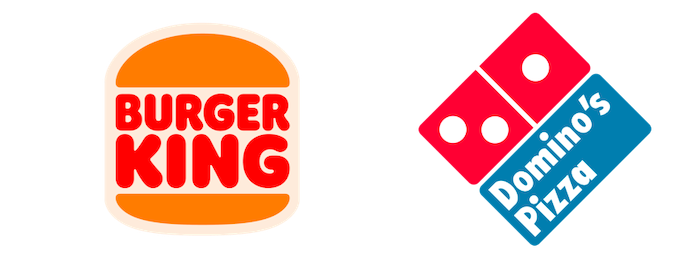 Burger King and Domino's Pizza logos